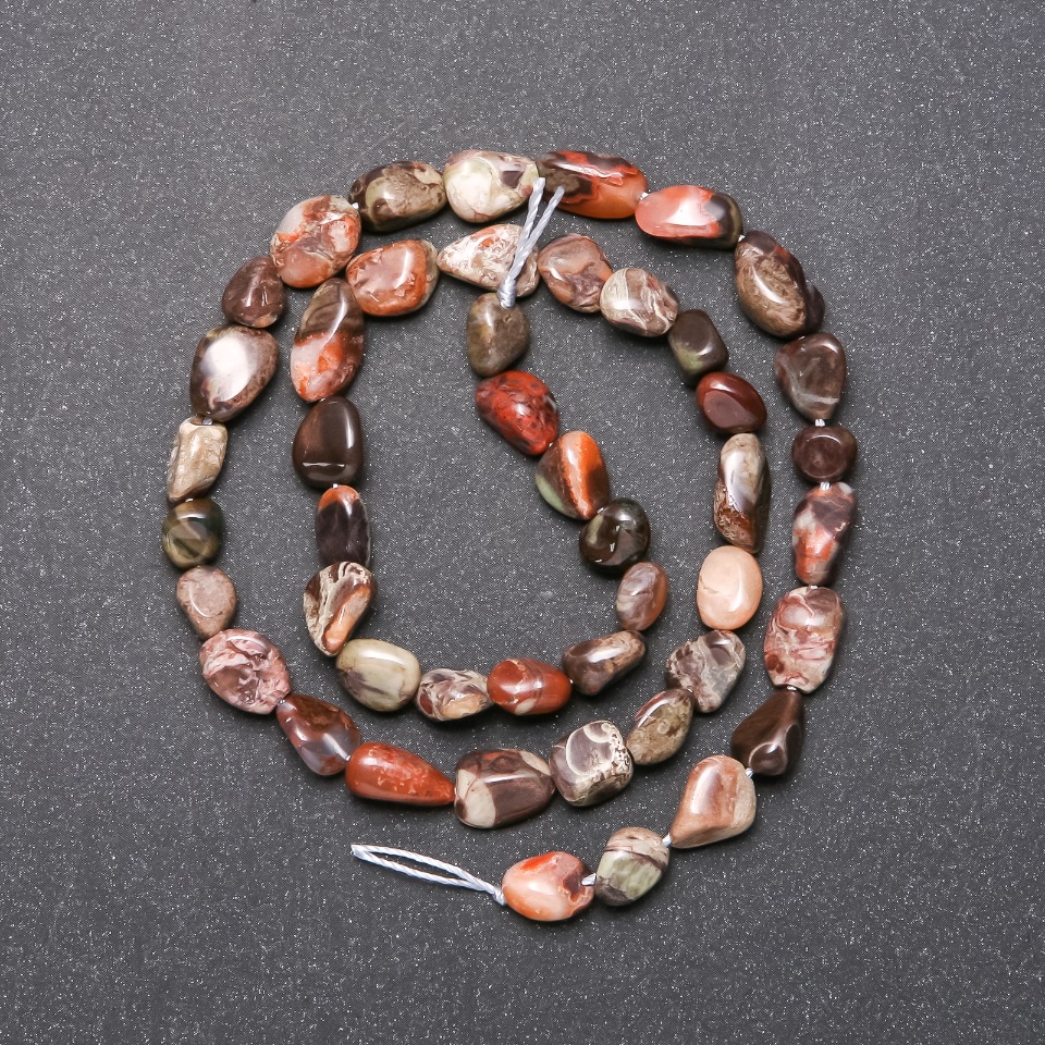 Jaspisové korálky na niti, facettované, průměr 5×8 mm, délka 38 cm