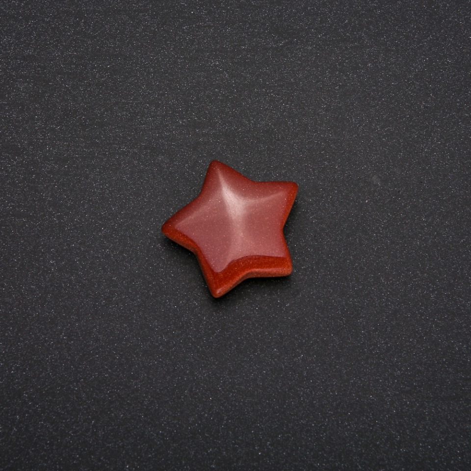 Suvenýrový kámen aventurín zlatý písek ve tvaru hvězdy 28×28×10(±)mm