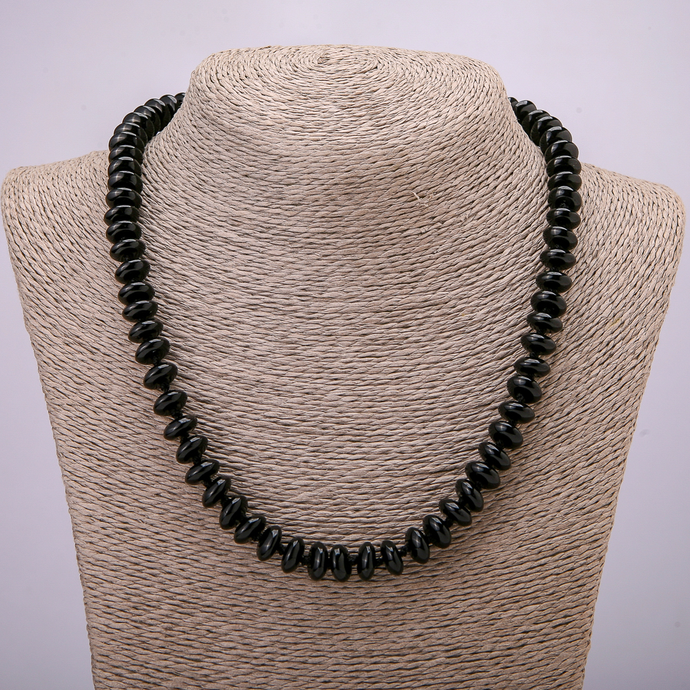 Náhrdelník z přírodního achátu, diskové korálky, průměr 10 × 4,5 mm, délka 45 cm +