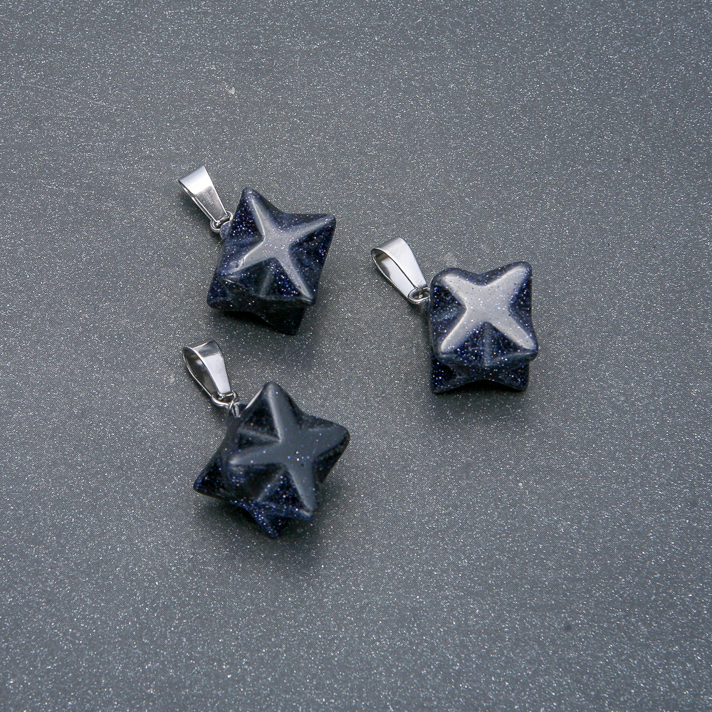Přívěšek Merkaba z aventurínu Modrý písek 10×10 mm