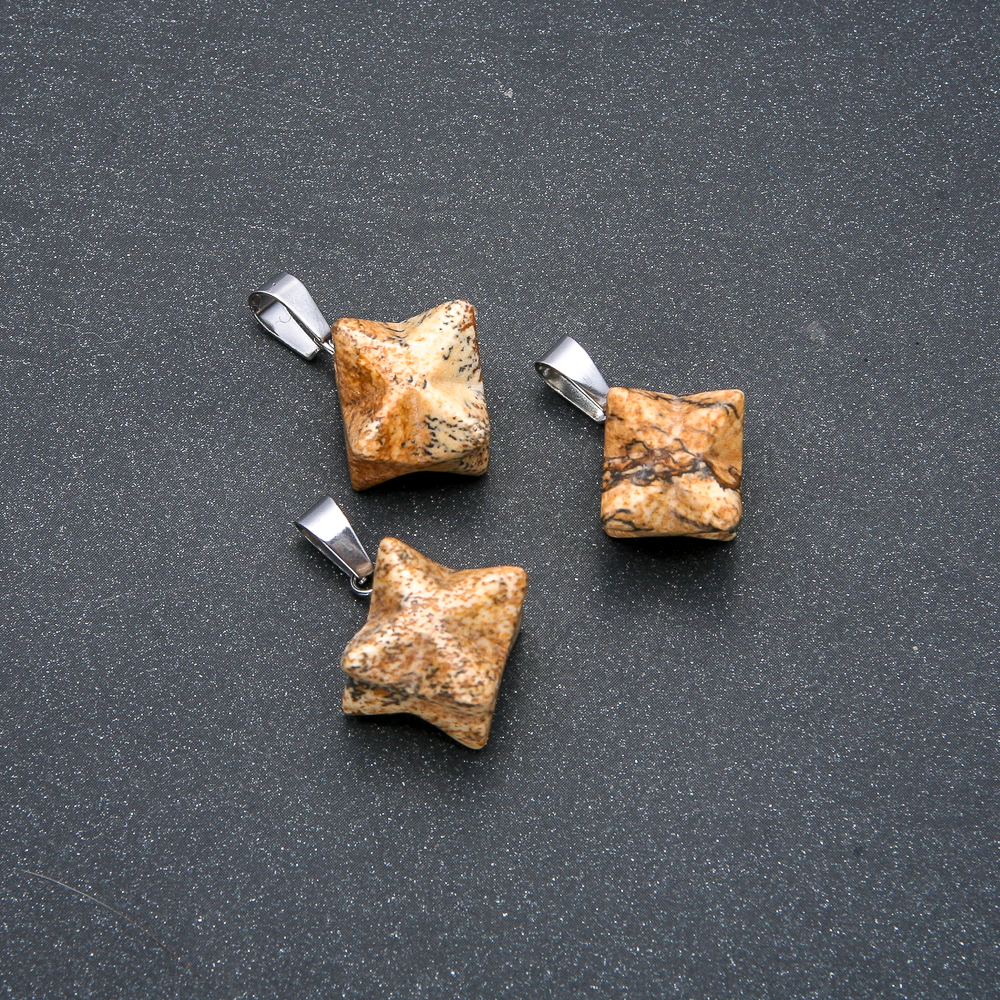 Přívěšek Merkaba z paysážní jaspis 10 × 10 mm