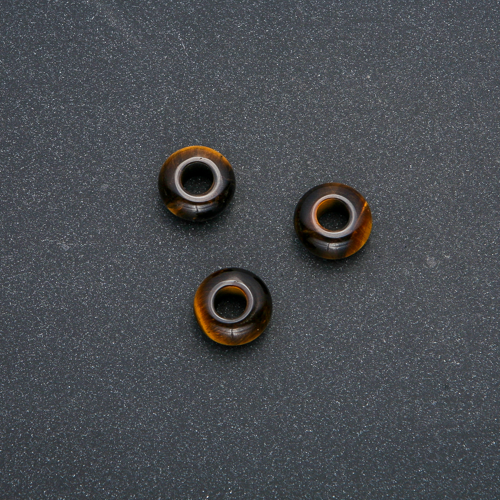 Korálek Pandora z přírodního kamene tygřího oka 14×7 mm, průměr dírky 5,5 mm +