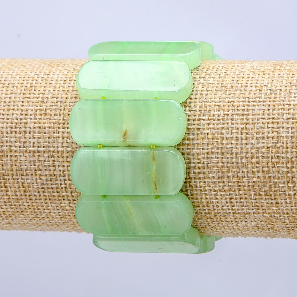 Náramek na gumičku Onyx (lisovaný), hladký článek 33×13 mm+