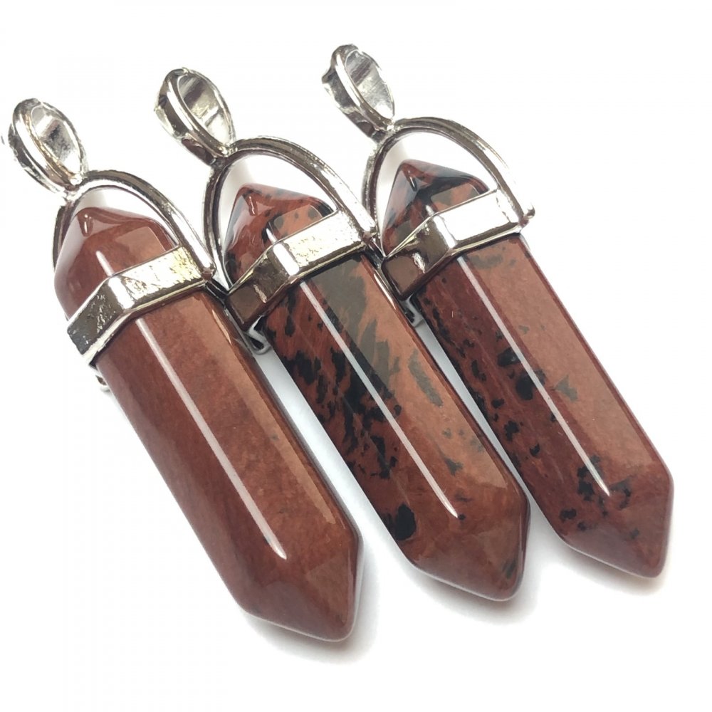 Přívěšek šestiúhelník z obsidiánu 40×9 mm+