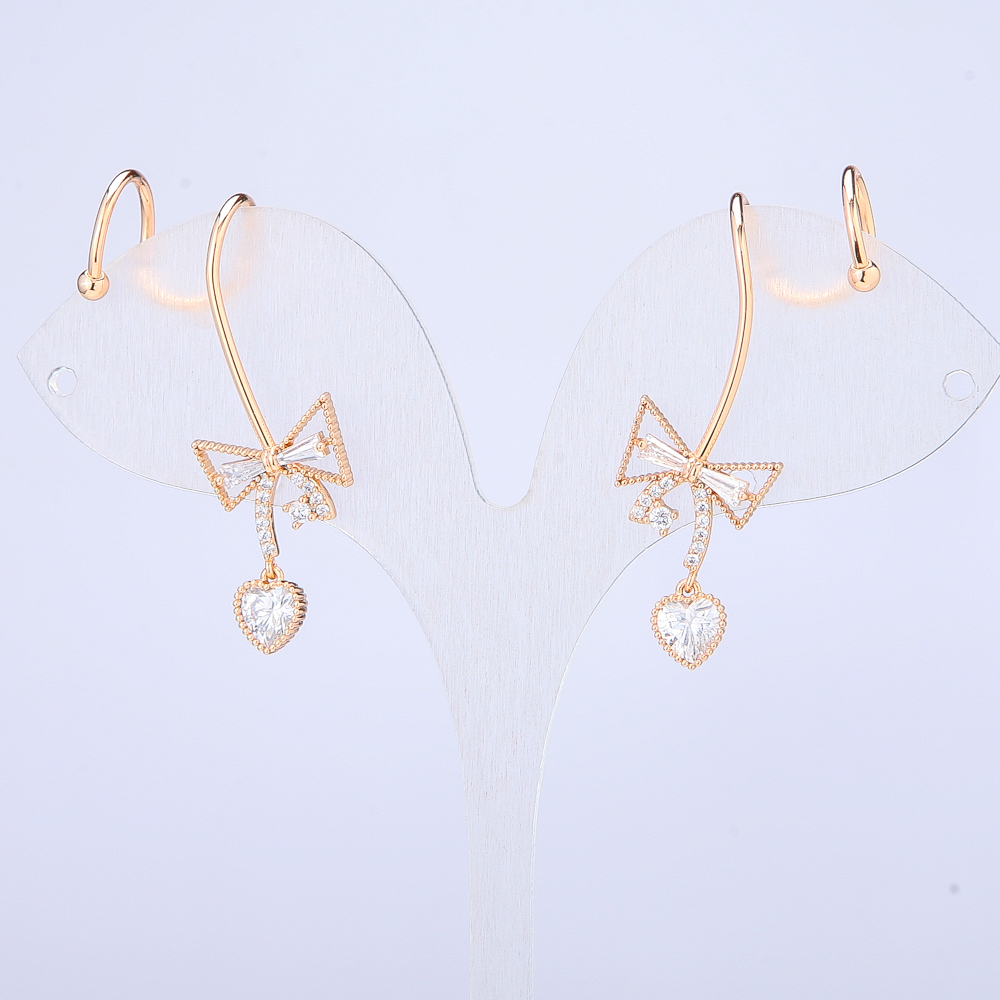 Kaf Xuping s pozlacením 18K a bílými štrasovými kamínky, délka 40 mm +