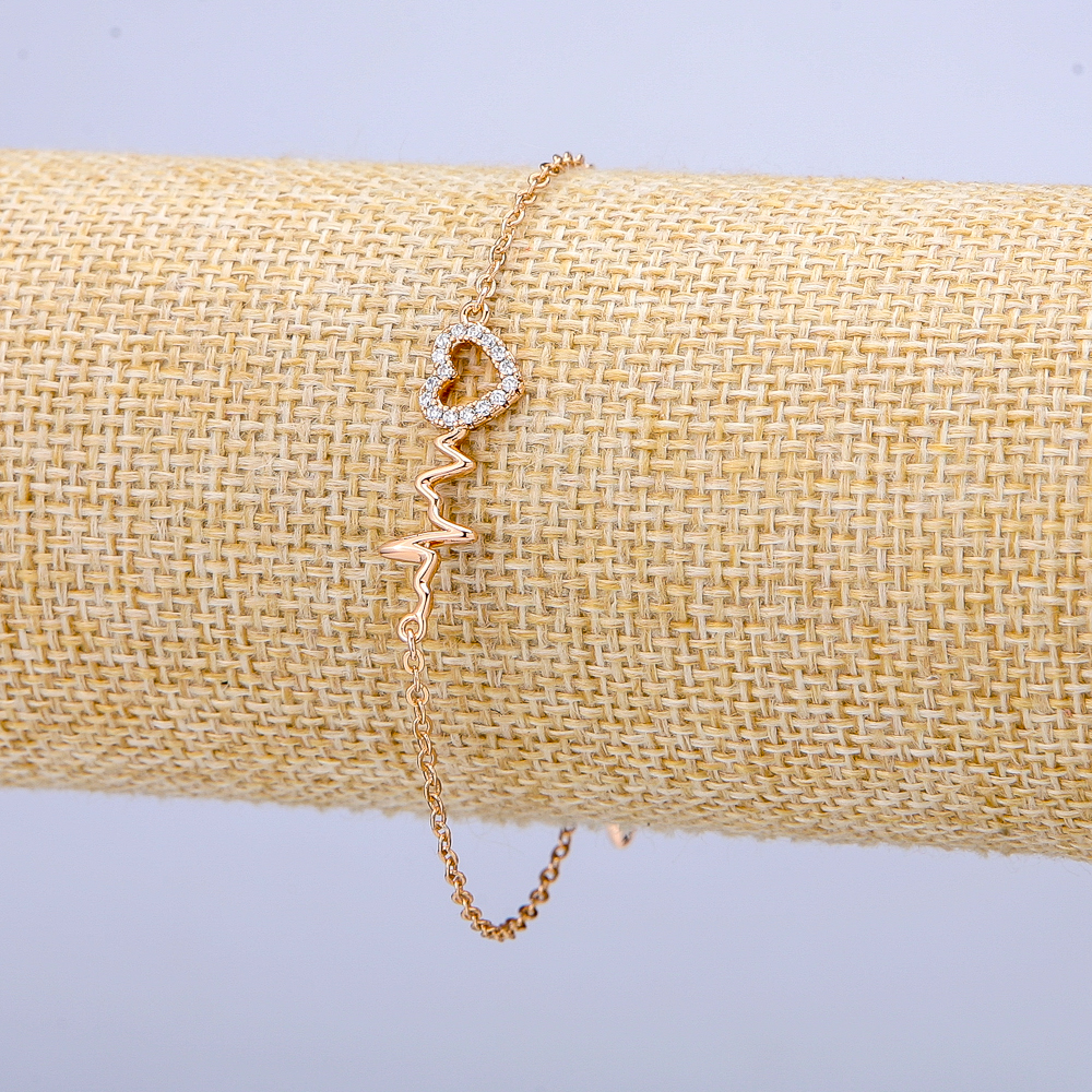 Náramek Xuping pozlacený 18K se bílými krystaly, tloušťka 1 mm, délka 17–20 cm +