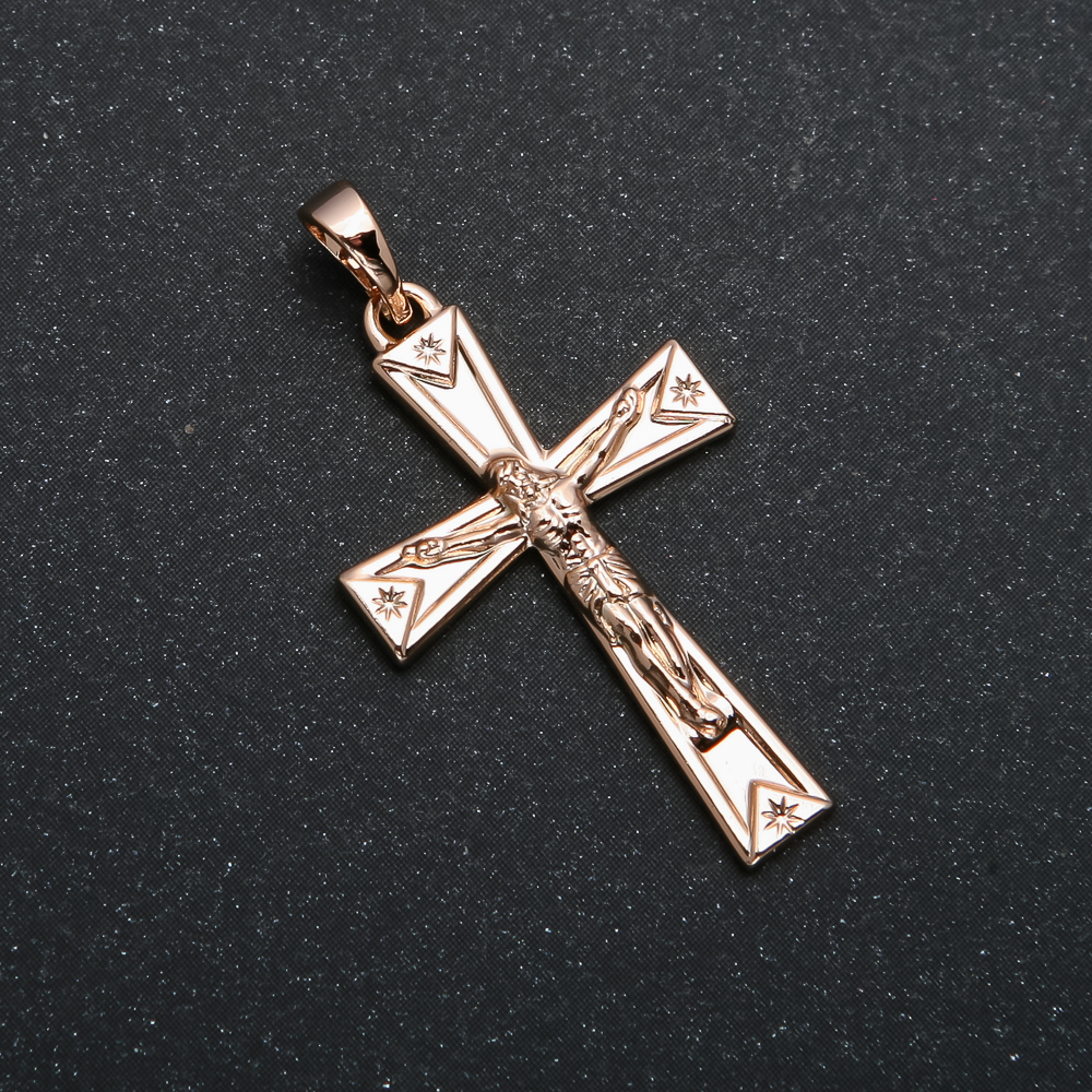Přívěsek Xuping pozlacený 18K Kříž, průměr 36×18 mm +