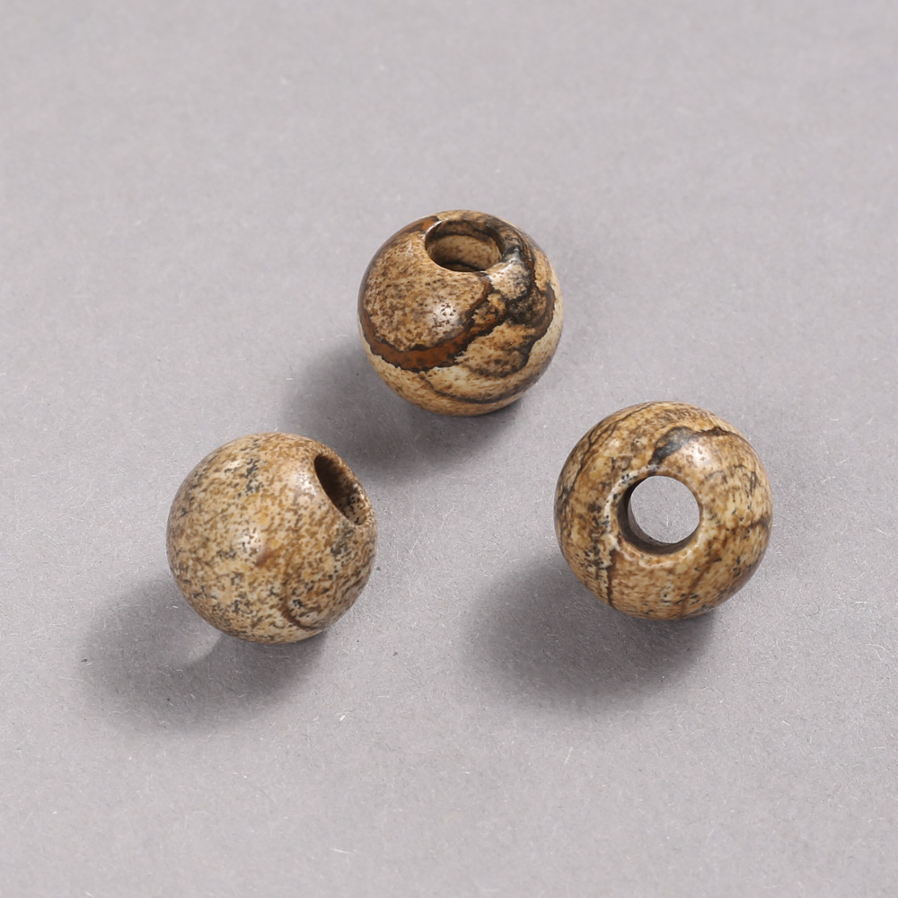 Korálek Pandora z krajinného jaspisu 14×12 mm, dírka 5,5 mm