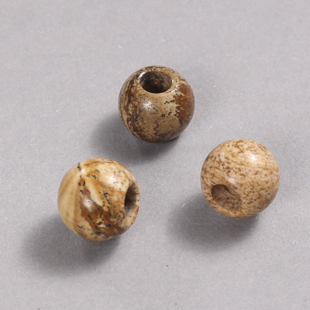 Pandora korálek z krajinného jaspisu 16×14 mm, s otvorem o průměru 5,5 mm