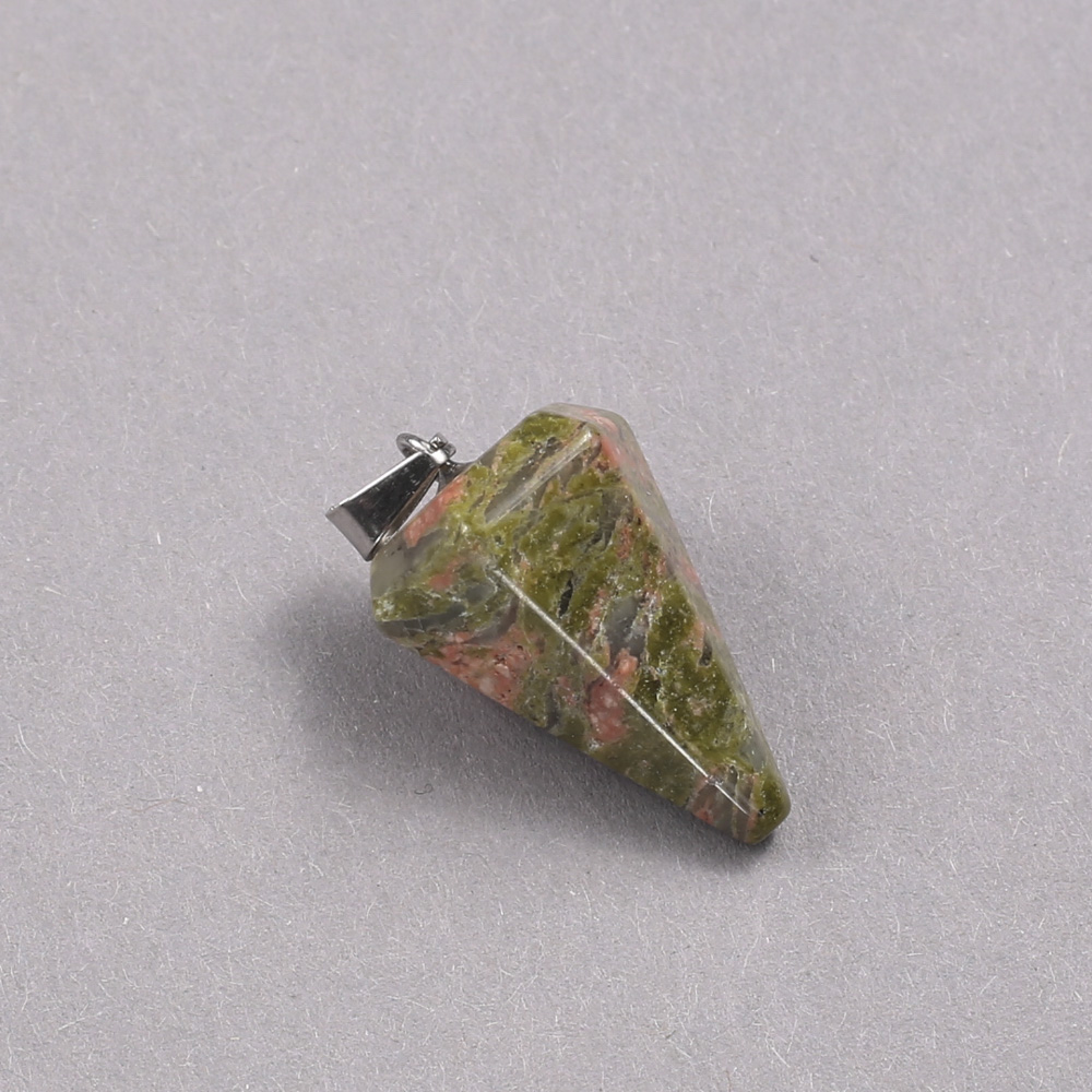 Přívěšek-kyvadlo z jaspisu unakit 14×22×30 mm+