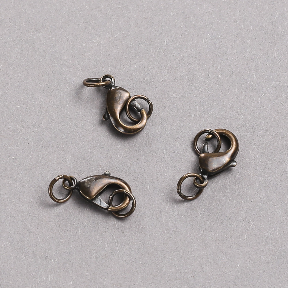 Kovová karabinka 8×12 mm, barva tmavé čokolády