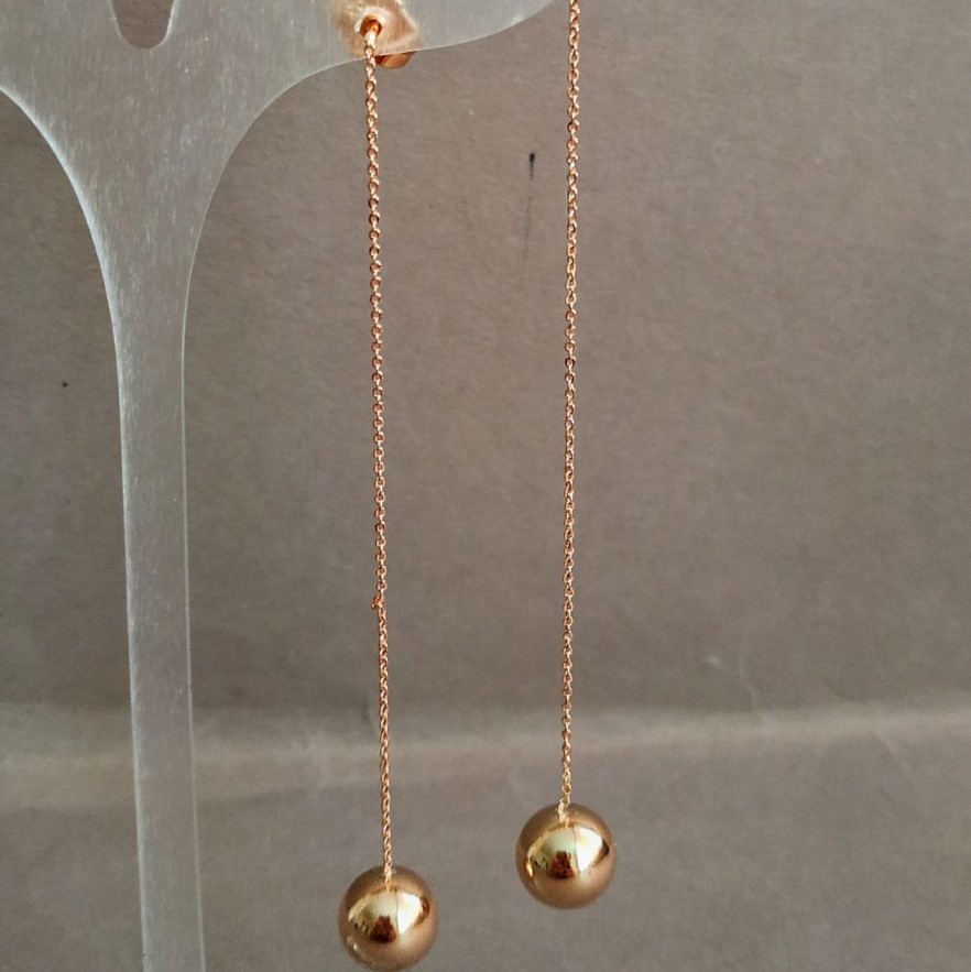 Náušnice peckové Xuping, pozlacené 18K, průměr 10 mm, délka 10 cm