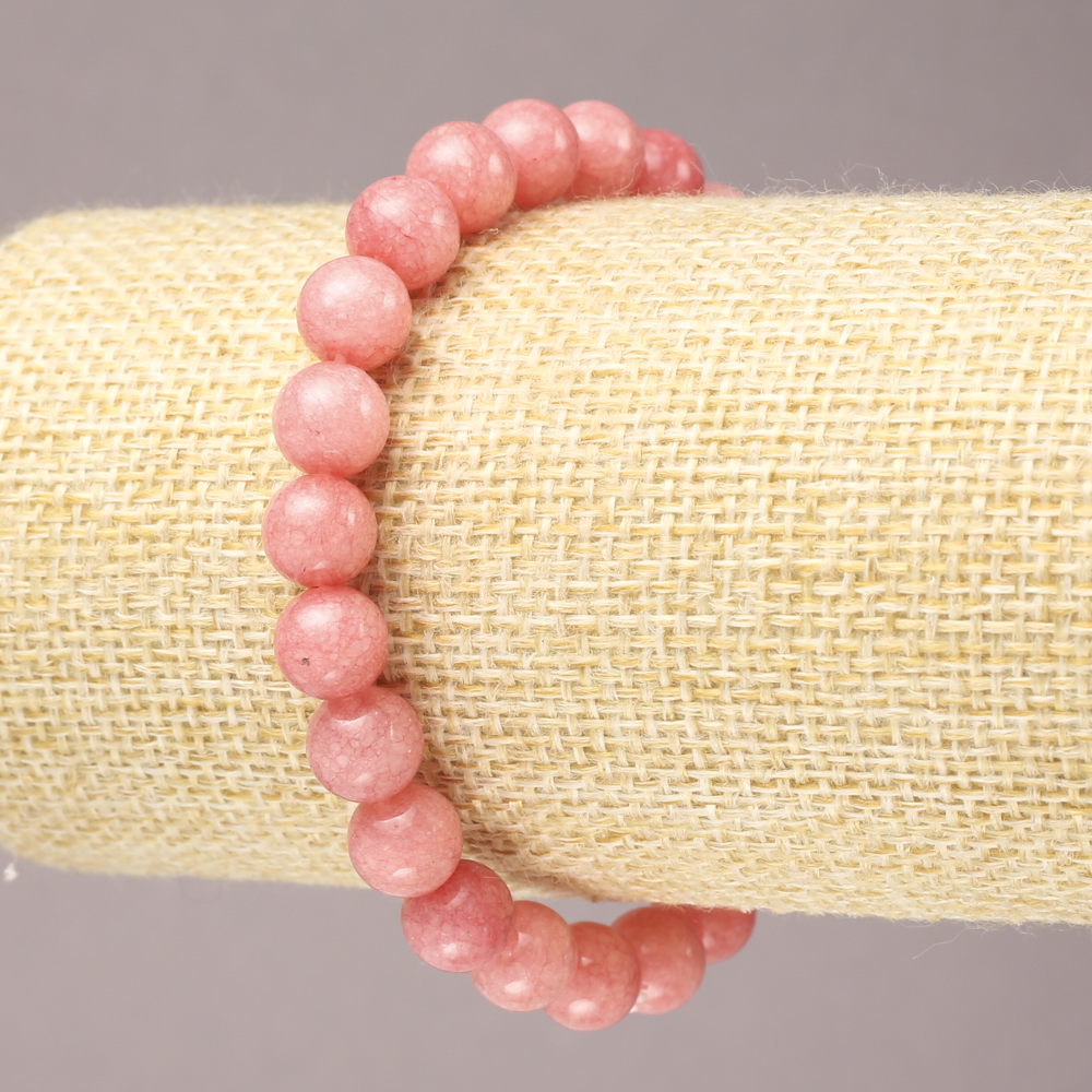 Náramek na elastické šňůrce z přírodního turmalínu – hladká korálka, průměr 8 mm+