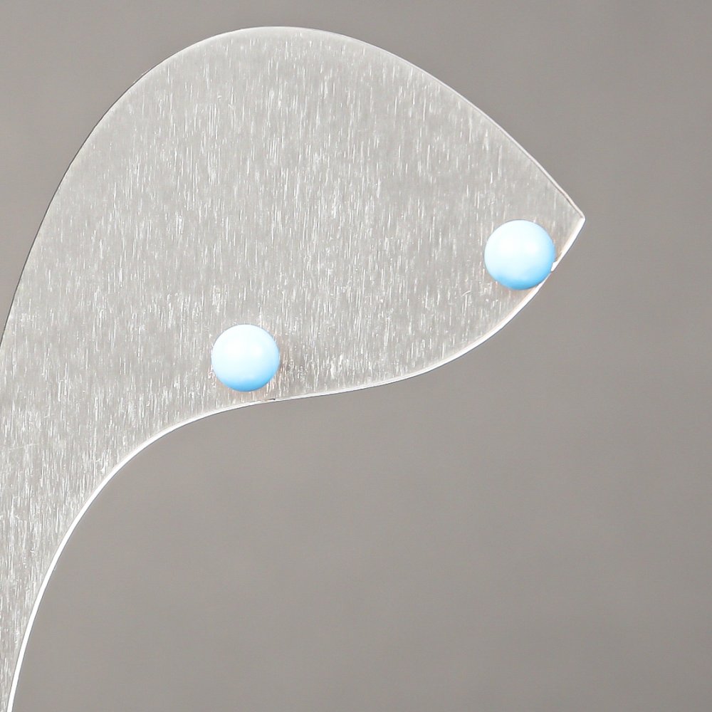 Náušnice peckové Xuping – pozlacené 18K s modrým korálkem 4 mm +