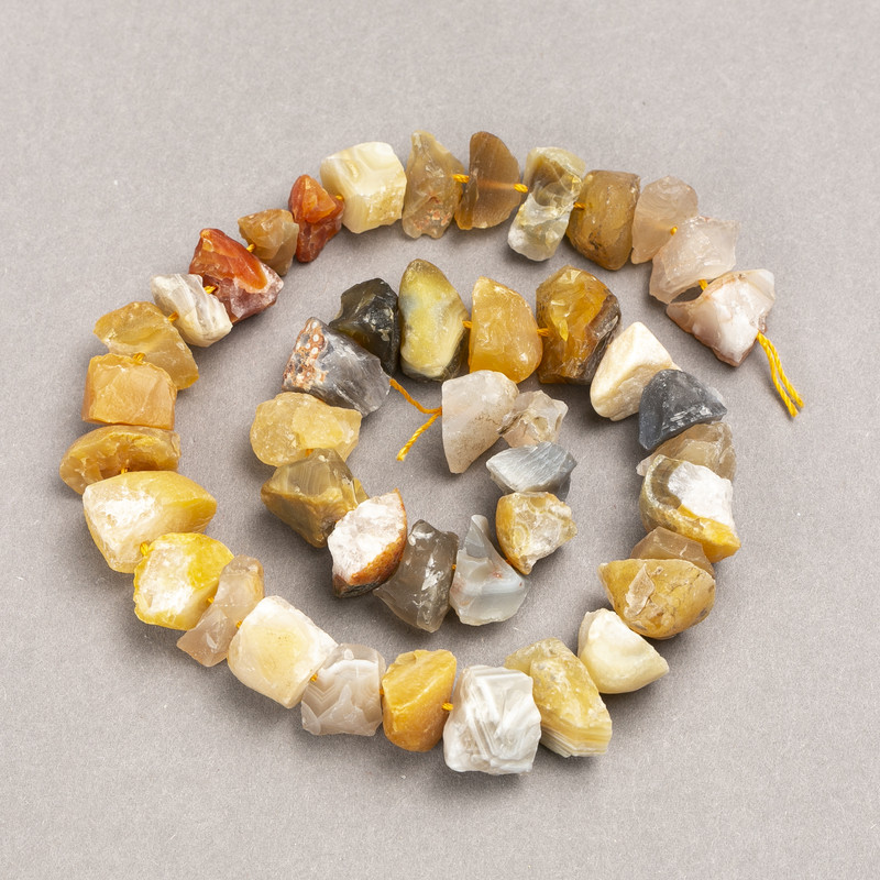 Korálky Botswana achátu na niti, galetová forma, průměr 13×8 mm, délka 41 cm