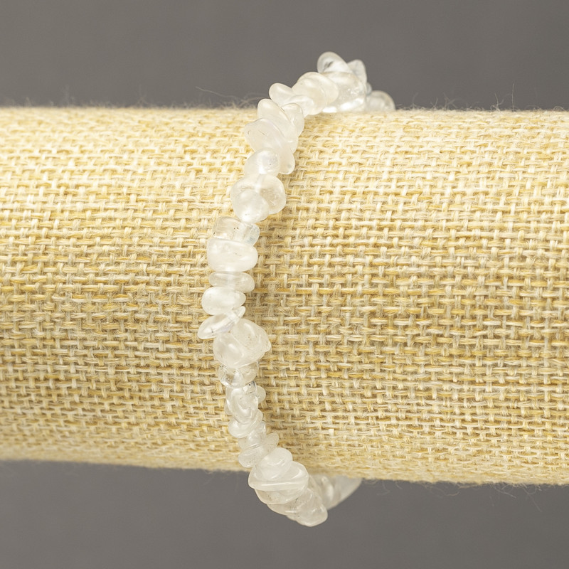 Náramek na gumičce z adularitu – drobné kousky 8×3 mm+