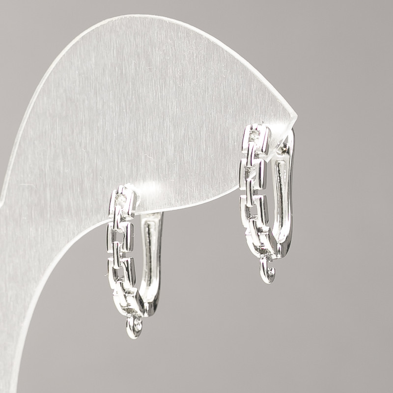 Háčky na náušnice ze stříbrného kovu 18×3 mm – pár
