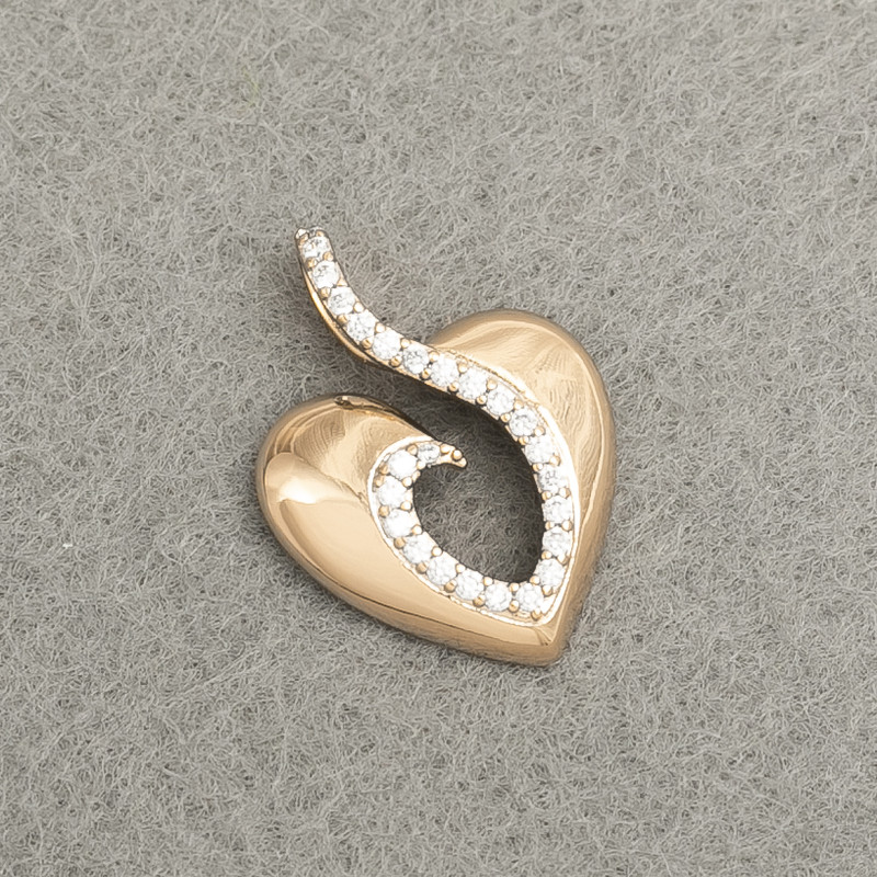 Přívěsek Xuping Pozlacení 18K Srdce s bílými krystaly, rozměr 20×15 mm +