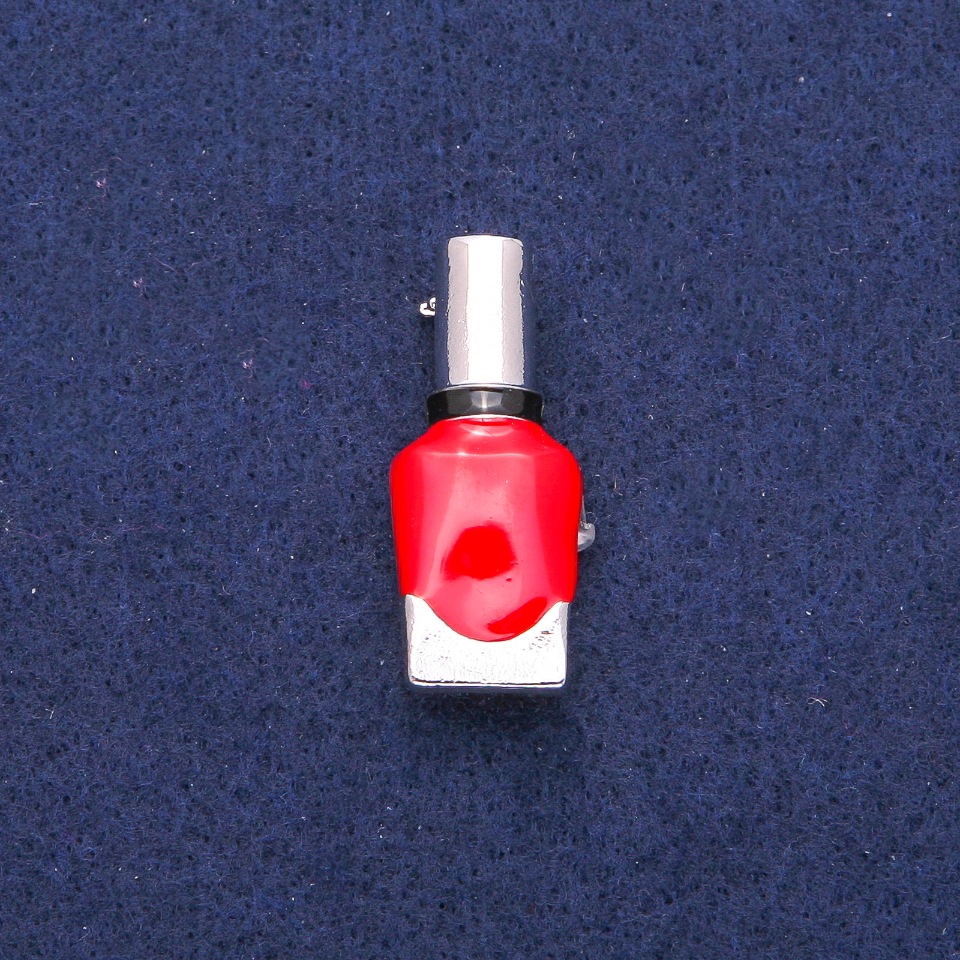 Brož Lak – červený a černý smalt, stříbrný kov 13×33 mm