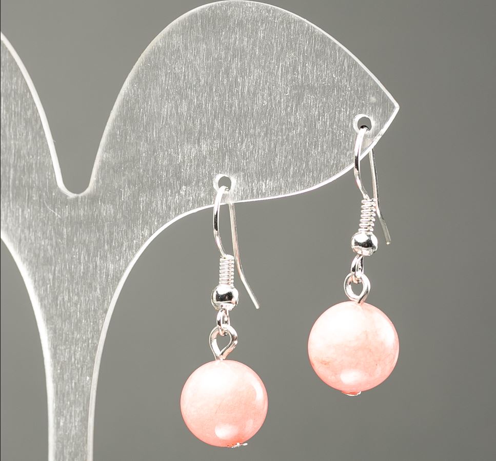 Náušnice z turmalínu (syntetický) hladká kulička, průměr 10 mm, délka 32 mm