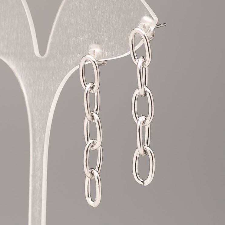 Náušnice Xuping peckové s kuličkou a rhodiovaným řetízkem, průměr 6,5 mm, délka 3,5 cm +