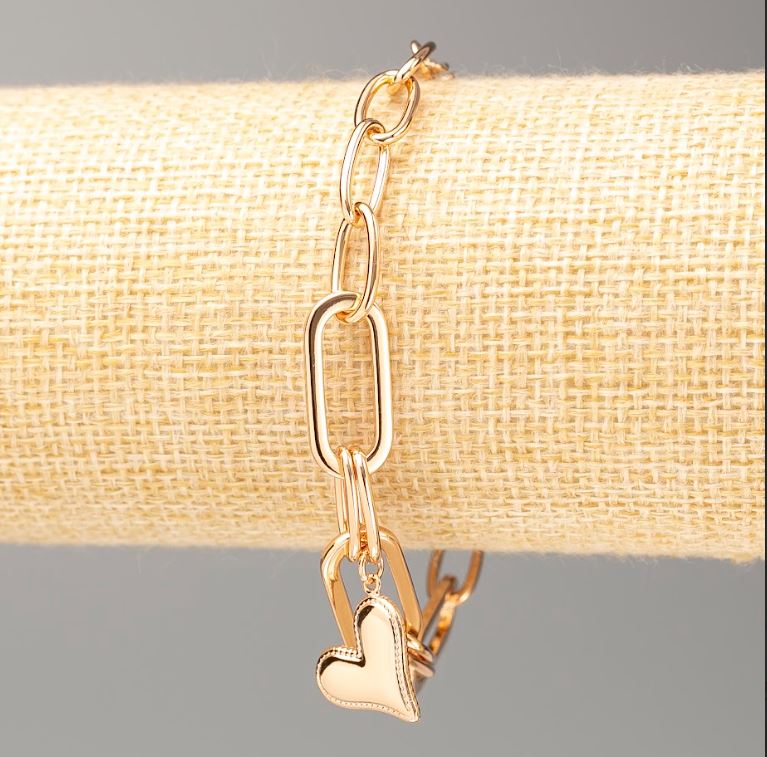 Браслет Xuping Позолота 18К "Серце" L 16-20см, товщина 6. 5мм+-, товщина 9мм+