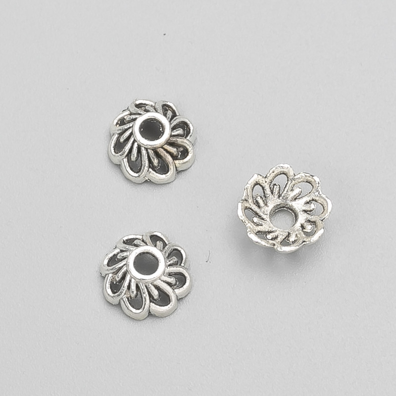 Koncovka pro šperky, barva kovu stříbrná, rozměr 9×4 mm, balení -20 g, 64 ks (±)