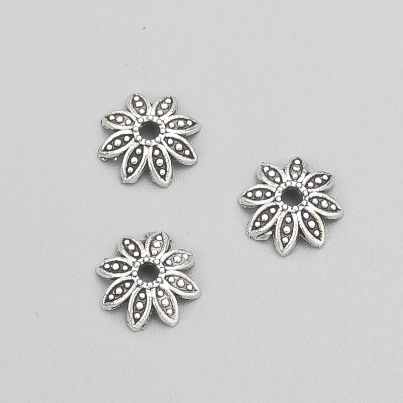 Koncovka pro šperky, barva kovu stříbrná, průměr 10×3 mm, balení -20 g, cca 80 ks