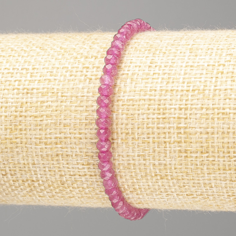 Náramek z brusovaných rondelů syntetického turmalínu – průměr 4×3 mm, délka 18 cm (elastický)