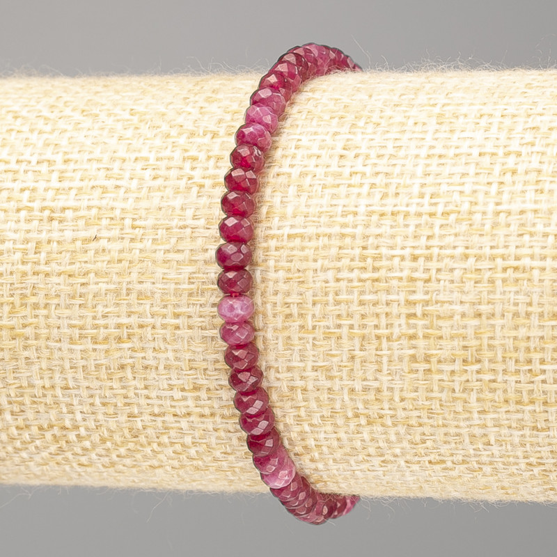 Náramek z turmalínu (umělý) facetovaný rondel, průměr 4×3 mm ±, délka 18 cm (elastický)