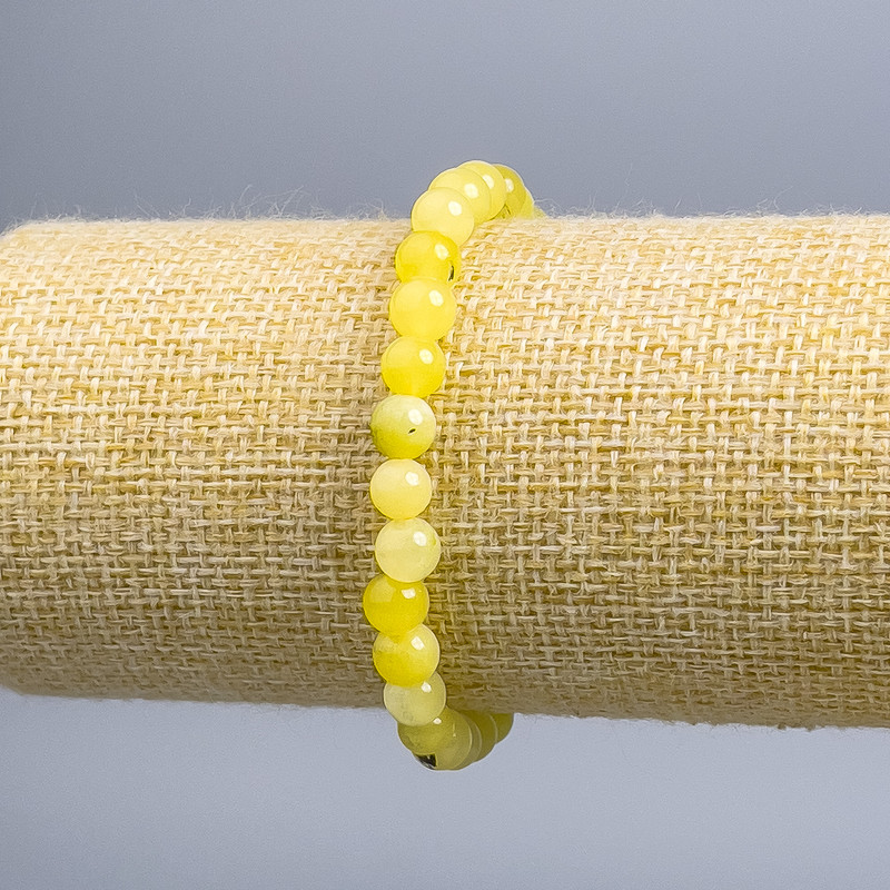 Náramek z tónovaného rutilitového křemene Vlásený, hladká kulička, průměr 6,5 mm, délka 18 cm (elastický)