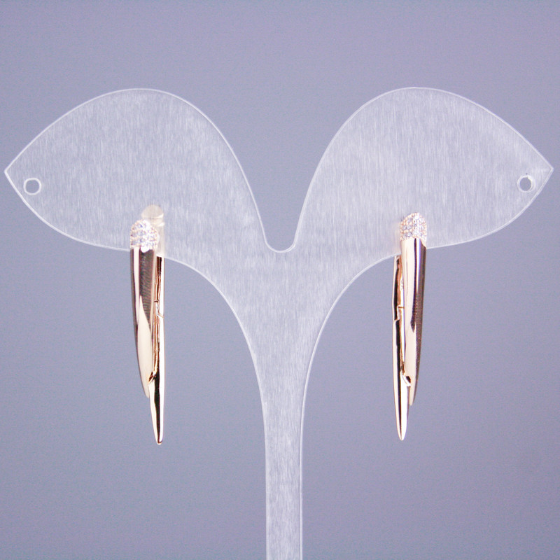 Náušnice Xuping pozlacené 18K se bílými štrasovými kameny, délka 33 mm+