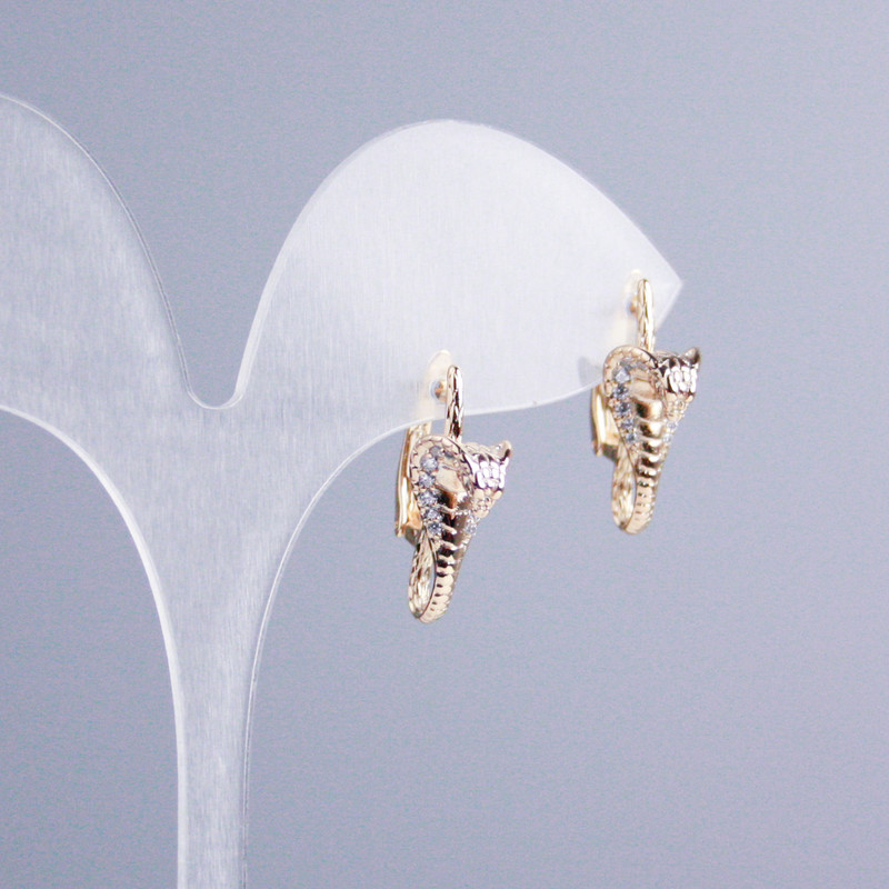 Náušnice Xuping 18K pozlacení se bílými krystaly «Kobra»