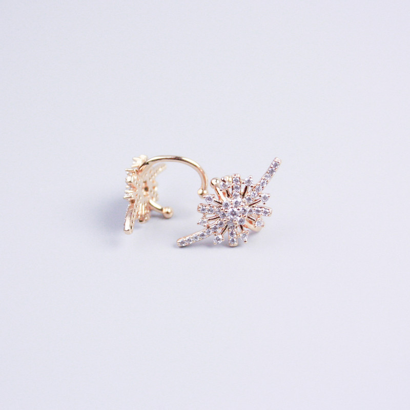 Náušnice na klipsu Xuping pozlacené 18K bílé štrasové hvězdičky, průměr 20×10 mm+