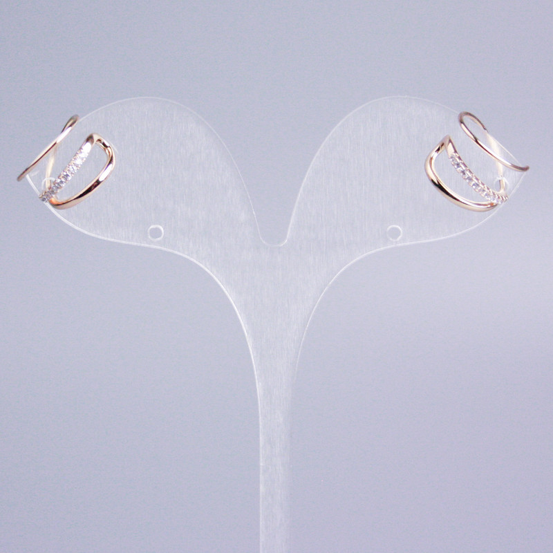 Kaf trojitý Xuping pozlacení 18K, bílé štrasové kameny 14×10 mm +