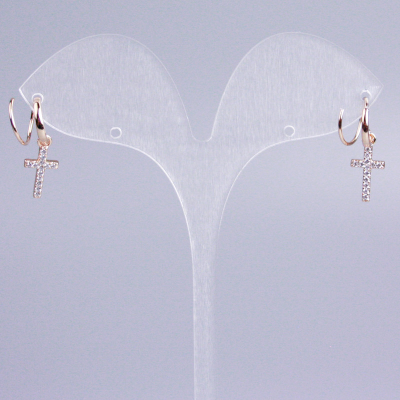 Kaf Xuping 18K pozlacení, bílé krystaly, křížek, délka 20 mm +