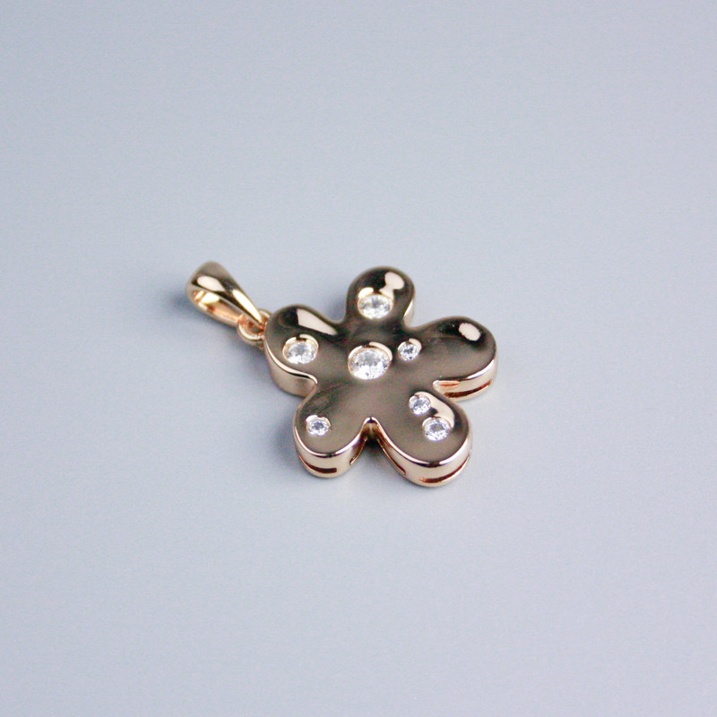 Přívěsek Xuping 18K pozlacení – Květina s bílými krystaly, průměr 19×18 mm+