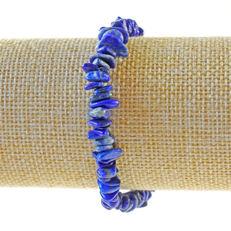 Náramek z lazuritu, fragmenty kamene, průměr 7×2 mm, délka 18 cm (elastický)